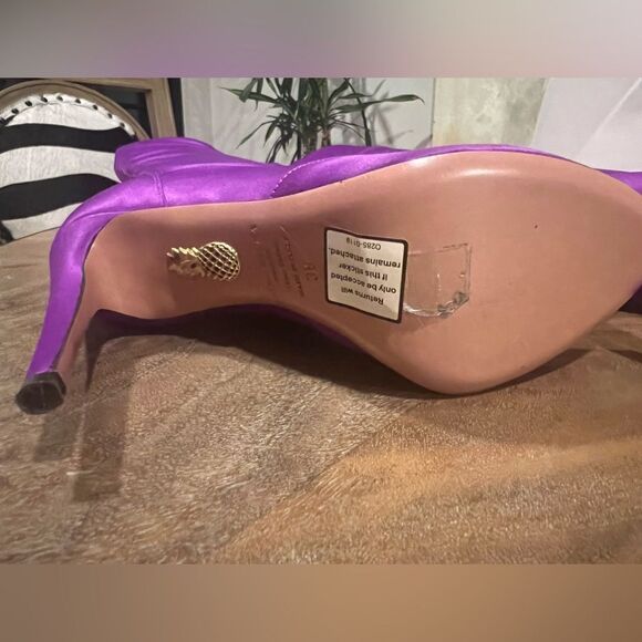 Aquazurra Satin over the knee boots size 38 (US size 7.5) NWT - Picture 12 of 16